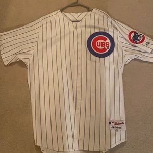 Authentic Chicago Cubs Majestic #5 home pin stripe jersey. Size 52 used.